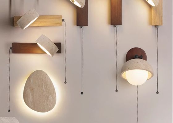 Yellow travertine wall lamp bedroom bedside living room background wall homestay corridor entrance staircase balcony lamp