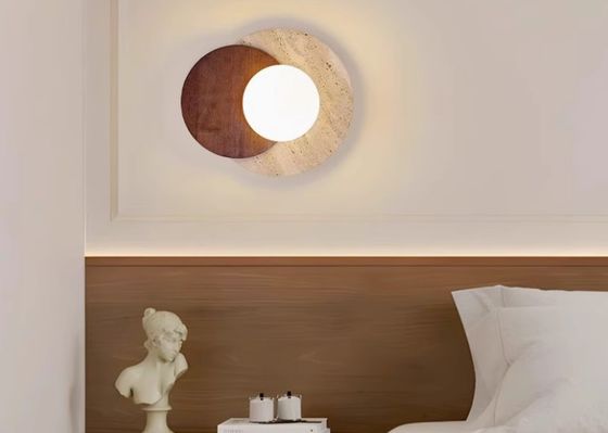 Yellow travertine wall lamp bedroom bedside living room background wall homestay corridor entrance staircase balcony lamp