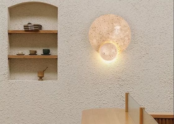 Yellow travertine wall lamp bedroom bedside living room background wall homestay corridor entrance staircase balcony lamp