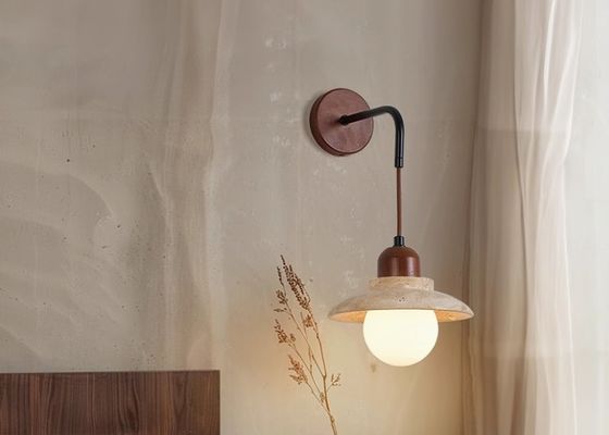 Yellow travertine wall lamp bedroom bedside living room background wall homestay corridor entrance staircase balcony lamp