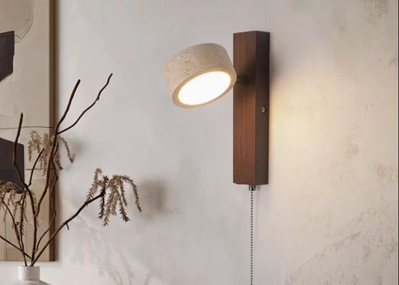 Yellow travertine wall lamp bedroom bedside living room background wall homestay corridor entrance staircase balcony lamp