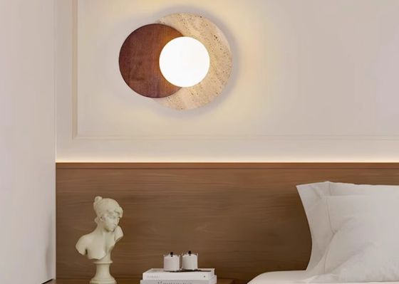 Yellow travertine wall lamp bedroom bedside living room background wall homestay corridor entrance staircase balcony lamp