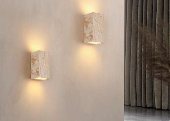 Yellow travertine good quality  bedroom for home decorator interior stone wall lamp