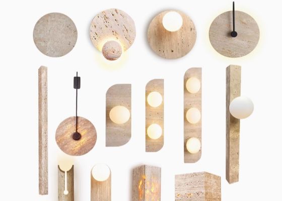 Yellow travertine good quality  bedroom for home decorator interior stone wall lamp