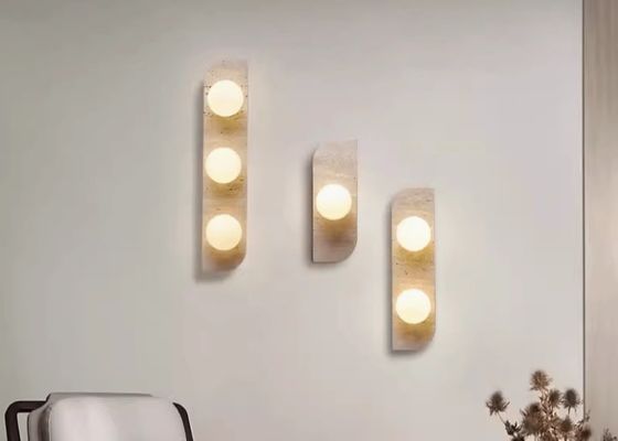 Yellow travertine good quality  bedroom for home decorator interior stone wall lamp