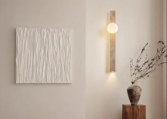 Yellow travertine good quality  bedroom for home decorator interior stone wall lamp