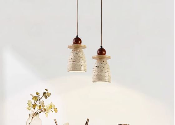 Yellow travertine wooden pendant lamp bedroom for home decorator interior stone pendant lamp