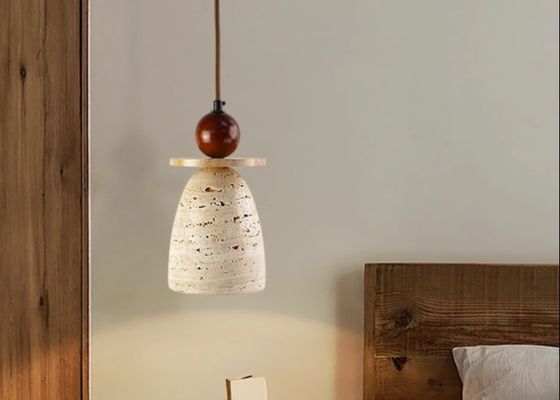 Yellow travertine wooden pendant lamp bedroom for home decorator interior stone pendant lamp