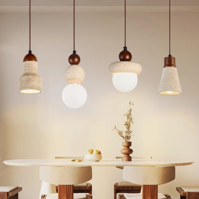 Yellow travertine wooden pendant lamp bedroom for home decorator interior stone pendant lamp