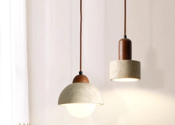 Yellow travertine wooden pendant lamp bedroom for home decorator interior stone pendant lamp