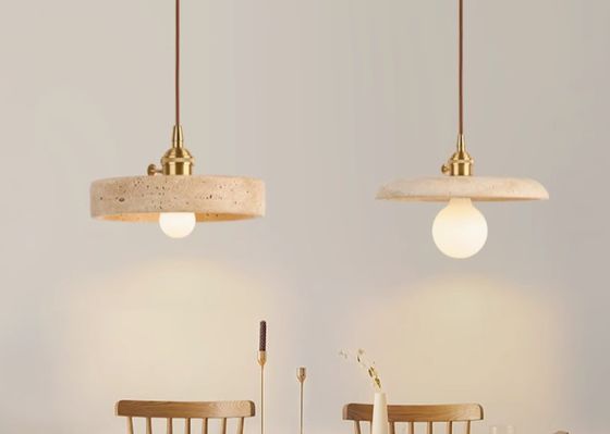 Yellow travertine wooden pendant lamp bedroom for home decorator interior stone pendant lamp