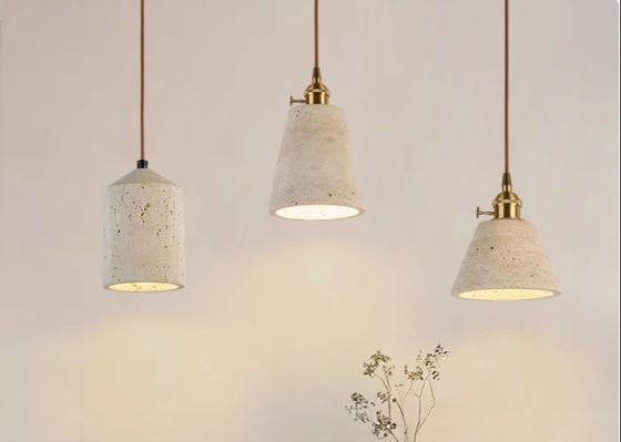 Yellow travertine wooden pendant lamp bedroom for home decorator interior stone pendant lamp