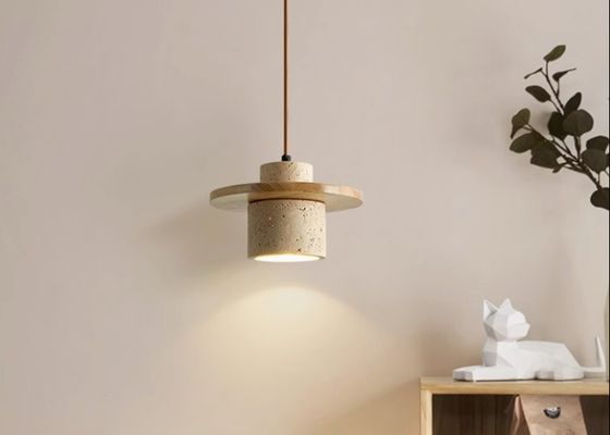 Yellow travertine wooden pendant lamp bedroom for home decorator interior stone pendant lamp