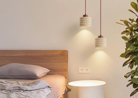 Yellow travertine wooden pendant lamp bedroom for home decorator interior stone pendant lamp