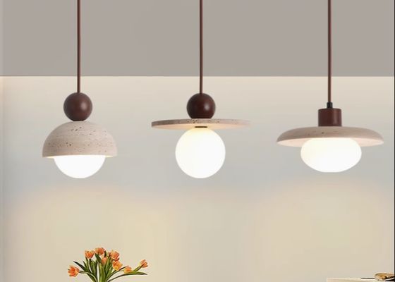 Yellow travertine wooden pendant lamp bedroom for home decorator interior stone pendant lamp