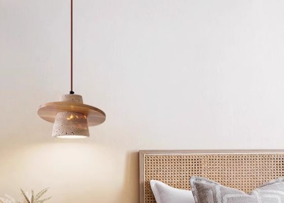 Yellow travertine wooden pendant lamp bedroom for home decorator interior stone pendant lamp