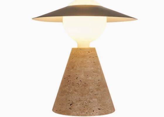 Yellow travertine wooden table  lamp bedroom for home decorator interior stone table lamp