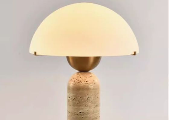 Yellow travertine wooden table  lamp bedroom for home decorator interior stone table lamp