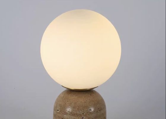 Yellow travertine wooden table  lamp bedroom for home decorator interior stone table lamp