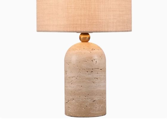 Yellow travertine wooden table  lamp bedroom for home decorator interior stone table lamp