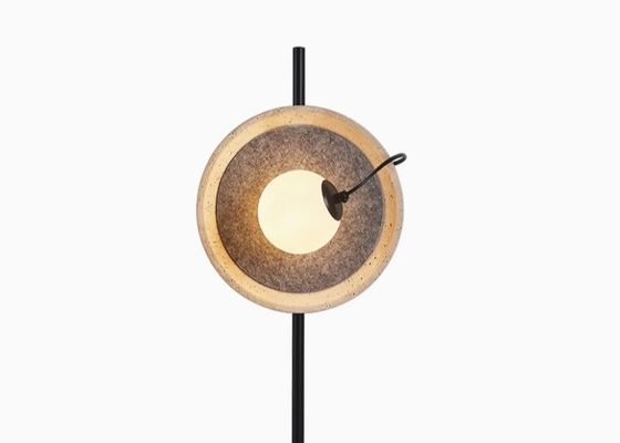 Yellow travertine wooden table  lamp bedroom for home decorator interior stone table lamp