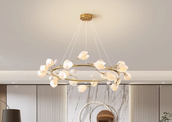 Flower Big Chandelier Interior Designer Ceramic Pendant Lamp Home Decoration For Dinning Room