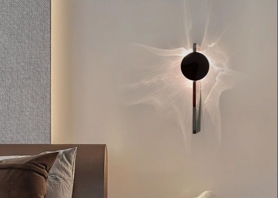 Nordic silver wall lamp modern simple bedroom bedside minimalist light wall lamp