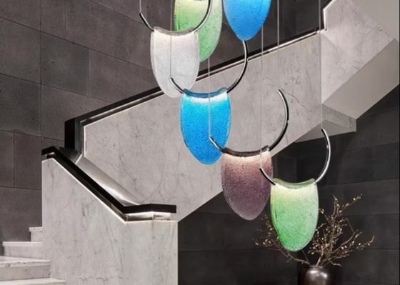 Modern art celebrity living room bedroom children's room designer recommended restaurant bar colored glass chandelier