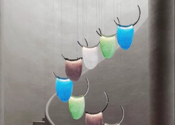 Modern art celebrity living room bedroom children's room designer recommended restaurant bar colored glass chandelier
