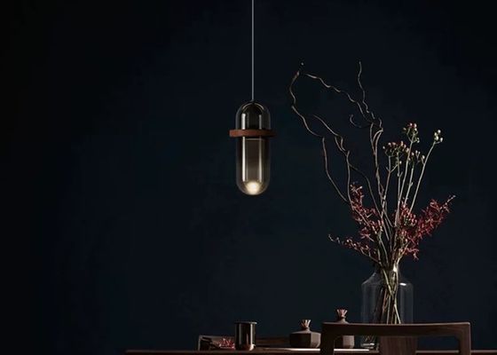 Light luxury simple smoke gray bedside glass small chandelier designer model room cafe leather restaurant chandelier