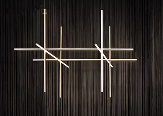 Light luxury simple gold led project chandelier designer model room cafe restaurant chandelier