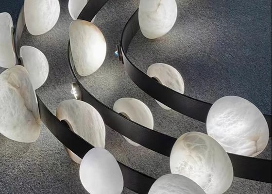 Marble Lamp For Home Decoration Lighting Leather Chandelier For Villa And Project