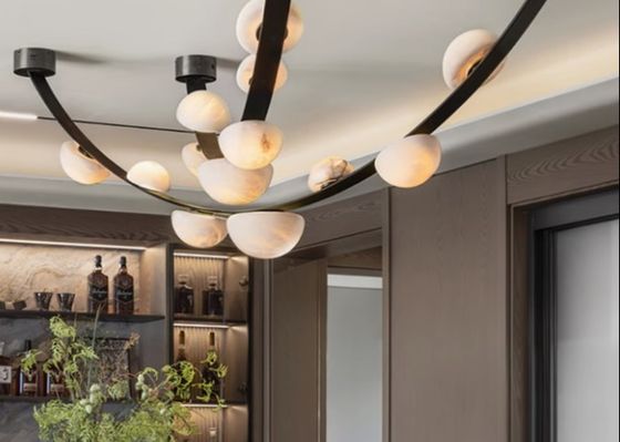 Marble Lamp For Home Decoration Lighting Leather Chandelier For Villa And Project