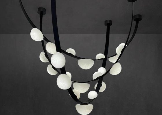 Marble Lamp For Home Decoration Lighting Leather Chandelier For Villa And Project