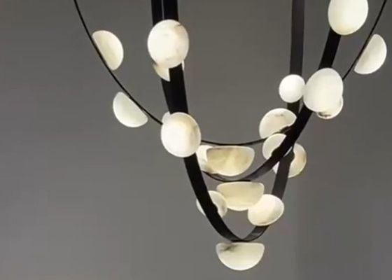 Marble Lamp For Home Decoration Lighting Leather Chandelier For Villa And Project