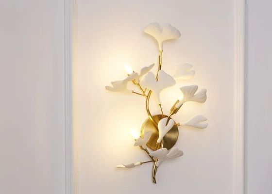 Hotel Elegant Magnolia Flower Ceramic Wall Lamp