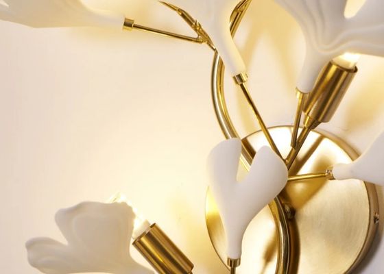 Hotel Elegant Magnolia Flower Ceramic Wall Lamp