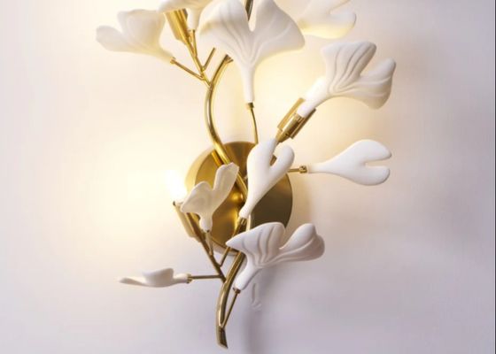 Hotel Elegant Magnolia Flower Ceramic Wall Lamp