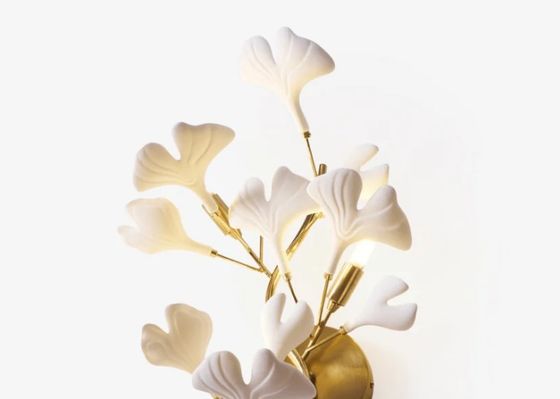 Hotel Elegant Magnolia Flower Ceramic Wall Lamp
