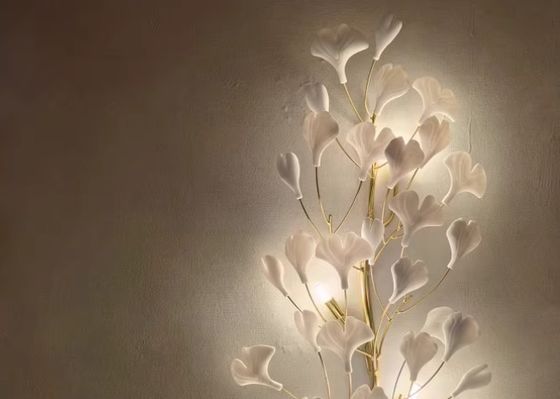 Hotel Elegant Magnolia Flower Ceramic Wall Lamp