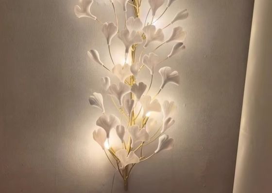 Hotel Elegant Magnolia Flower Ceramic Wall Lamp