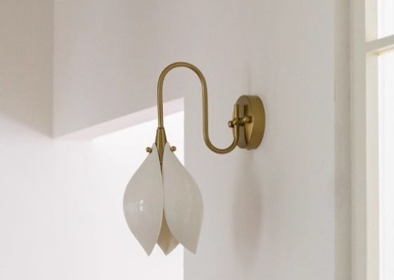 Hotel Elegant Magnolia Flower Ceramic Wall Bowl Sconce Light