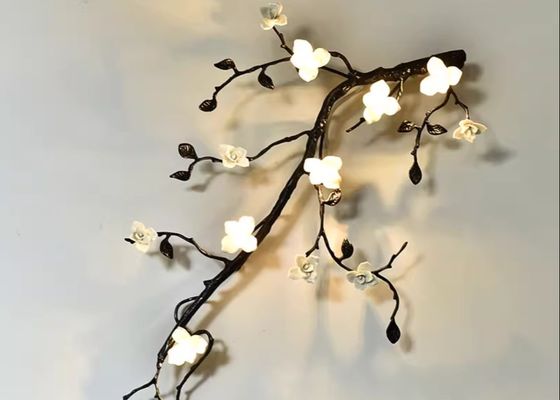 Hotel Elegant Magnolia Flower Ceramic And Copper Villa Lamp Hotel Chanderlier Wall Lamp