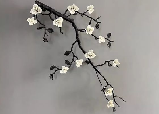 Hotel Elegant Magnolia Flower Ceramic And Copper Villa Lamp Hotel Chanderlier Wall Lamp