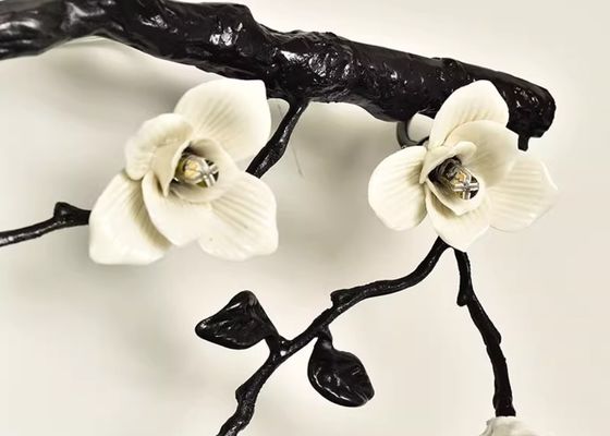 Hotel Elegant Magnolia Flower Ceramic And Copper Villa Lamp Hotel Chanderlier Wall Lamp