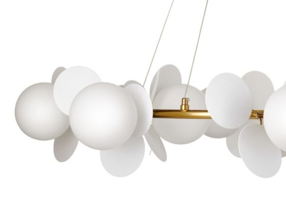 White Luxury Interior Round Ring And Big Villa Ceramic Pendant Lamp For Home