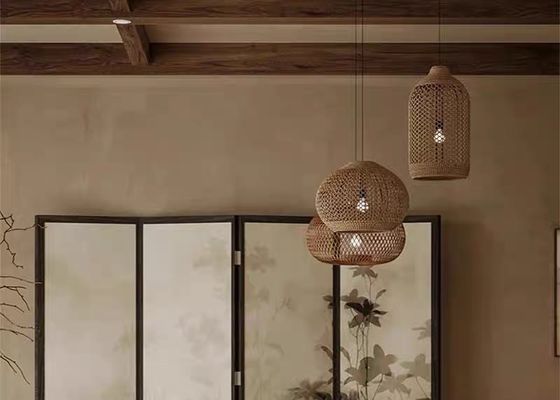 Bamboo Chandelier For Restaurant Rattan Chandelier Retro Art Homestay Tea Room Living Room Bar Rattan Lamp