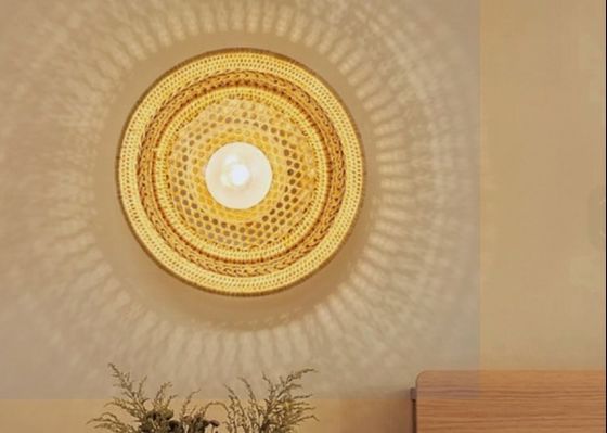 BAMBOO WALL LAMP FOR PROJECT RATTAN WALL LIGHT RETRO ART HOMESTAY TEA ROOM LIVING ROOM BAR RATTAN LAMP
