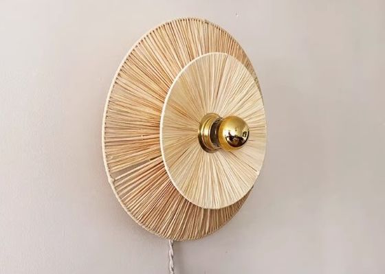 BAMBOO WALL LAMP FOR PROJECT RATTAN WALL LIGHT RETRO ART HOMESTAY TEA ROOM LIVING ROOM BAR RATTAN LAMP