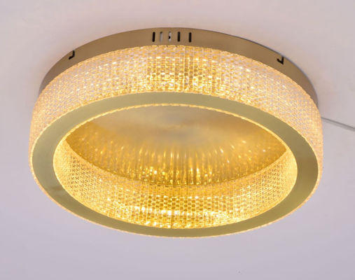 Modern Hanging Lighting Luxury Circle Rings 3000K Pendant Light Gold LED Crystal Chandelier